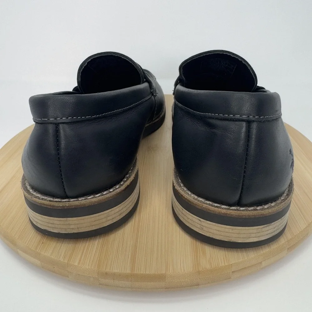 Original‎ Penguin Benson Shoes Mens Size 11 Black Leather Penny Loafers Dress